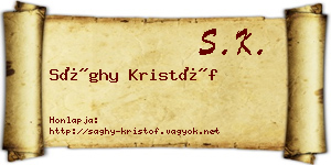 Sághy Kristóf névjegykártya