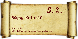 Sághy Kristóf névjegykártya