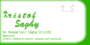 kristof saghy business card